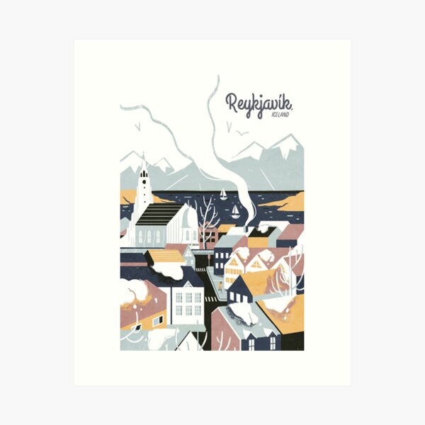 Item preview, Reykjavik, Iceland, Travel poster designed and sold by BokeeLee.