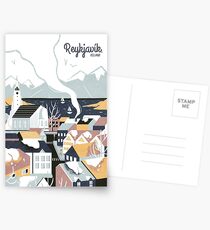 Reykjavik, Iceland, Travel poster Postcards