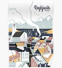 Reykjavik, Iceland, Travel poster Poster
