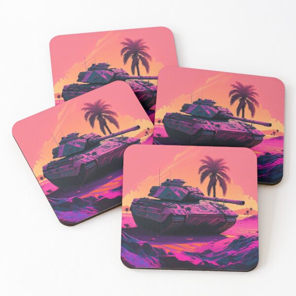 Item preview, Beach Guardian: A War Tank with Palm Trees in the background designed and sold by AkoSiEss.