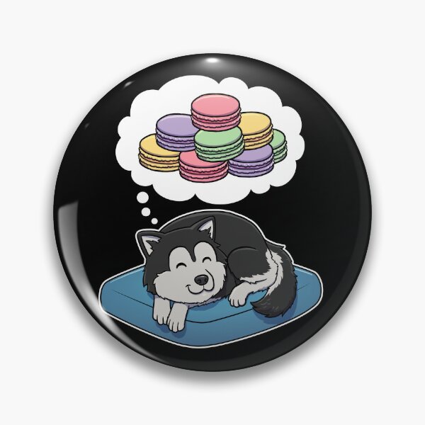 Aperçu de l'œuvre Alaskan Malamute dreaming about Macaroons créée et vendue par DoggieDelights.