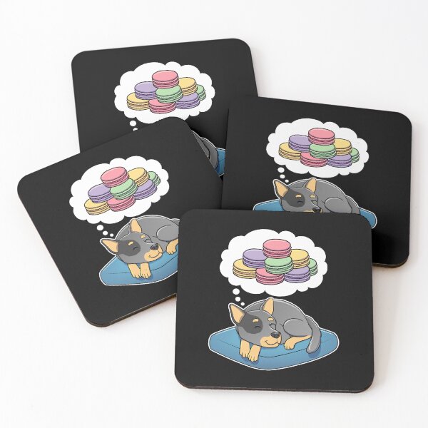 Item preview, Australian Cattle Dog dreaming about Macaroons designed and sold by DoggieDelights.