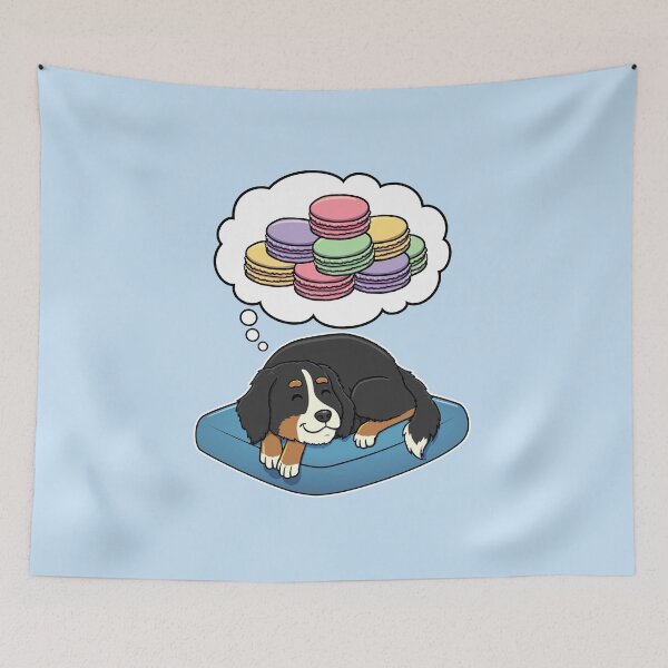Artikelvorschau, Bernese Mountain Dog dreaming about Macaroons entworfen und verkauft von DoggieDelights.