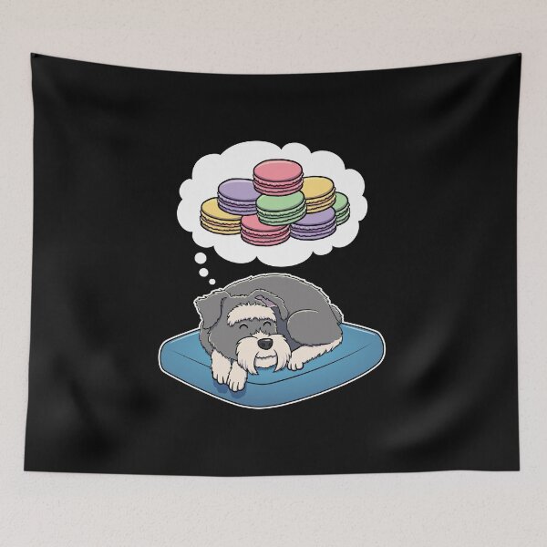 Item preview, Miniature Schnauzer dreaming about Macaroons designed and sold by DoggieDelights.