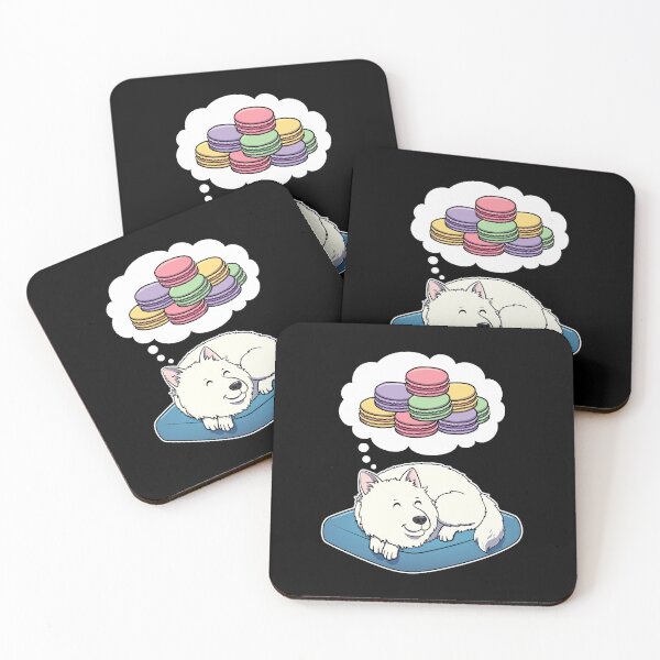 Item preview, Samoyed dreaming about Macaroons designed and sold by DoggieDelights.