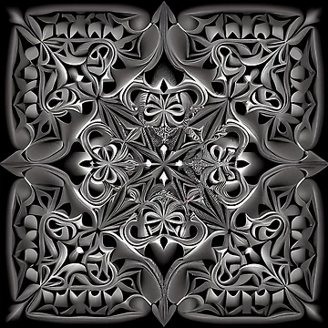 Vorschaubild zum Design Symmetrical Monochromatic New Traditional Pattern Digital Painting von CodeAndColors