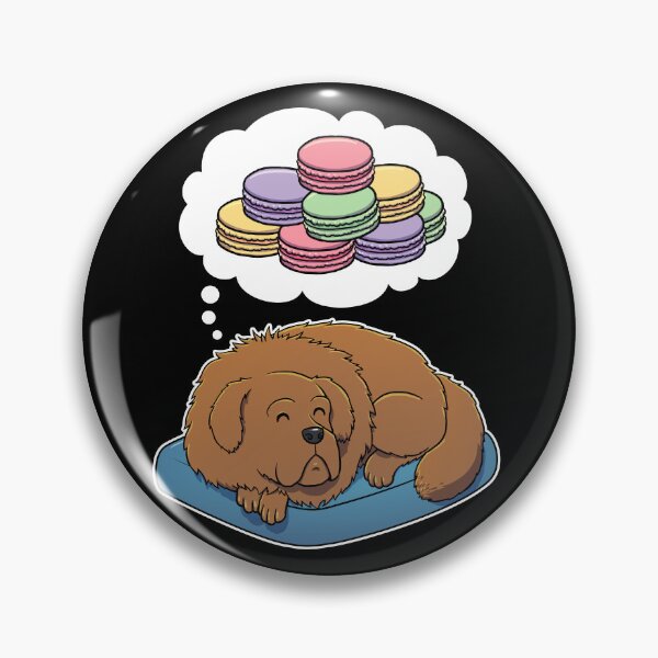 Item preview, Tibetan Mastiff dreaming about Macaroons designed and sold by DoggieDelights.