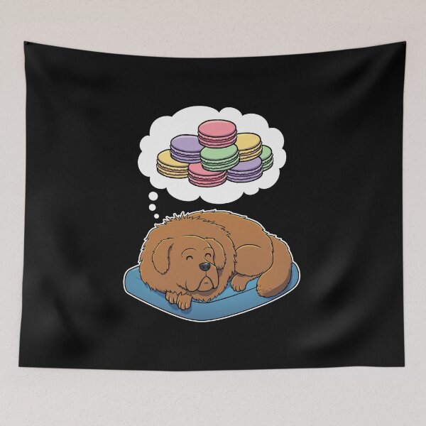 Item preview, Tibetan Mastiff dreaming about Macaroons designed and sold by DoggieDelights.