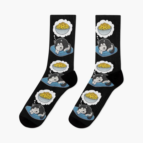 Item preview, Alaskan Malamute dreaming about Macaroni and Cheese designed and sold by DoggieDelights.