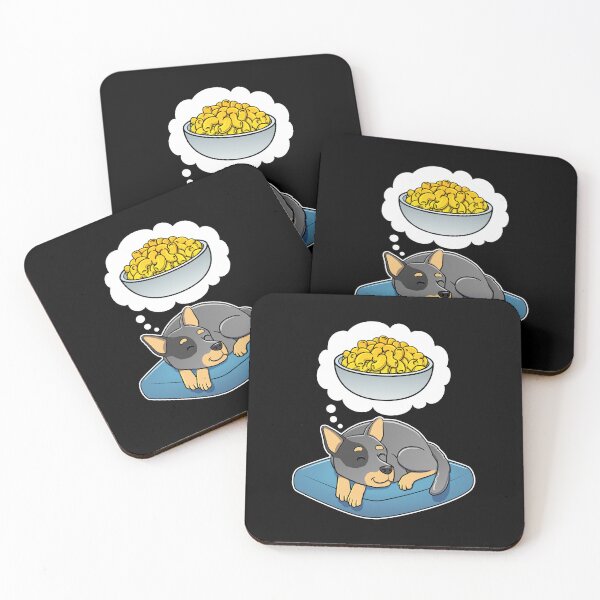 Item preview, Australian Cattle Dog dreaming about Macaroni and Cheese designed and sold by DoggieDelights.