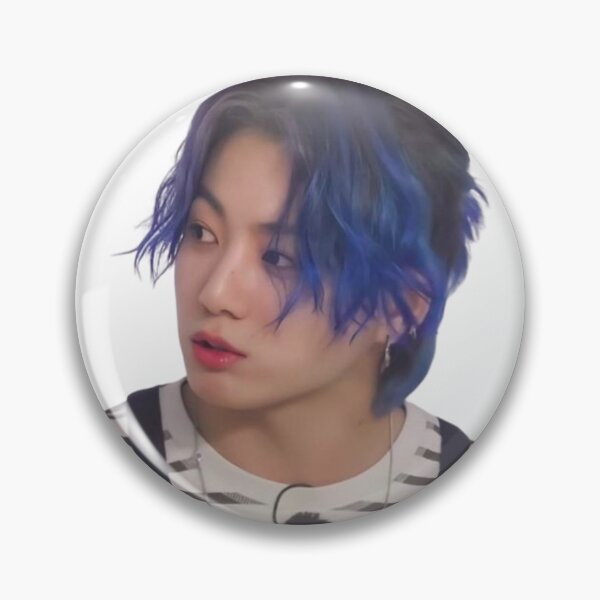 Item preview, Jungkook BTS lovely face blue hair designed and sold by tokki-drawings.