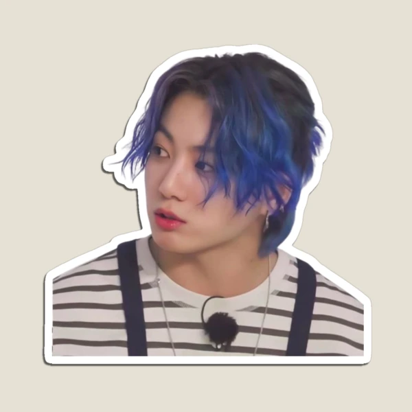 Jungkook BTS lovely face blue hair