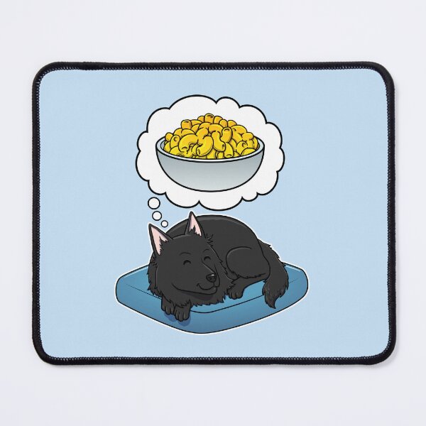 Item preview, Belgian Sheepdog dreaming about Macaroni and Cheese designed and sold by DoggieDelights.
