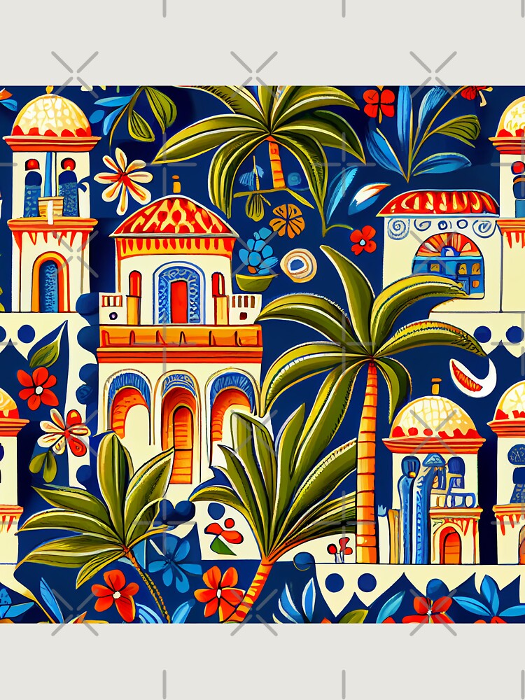 Thumbnail 6 von 6, Premium Oversized Pullover, Cartoon New Mediterranean Pattern Digital Painting designt und verkauft von CodeAndColors.