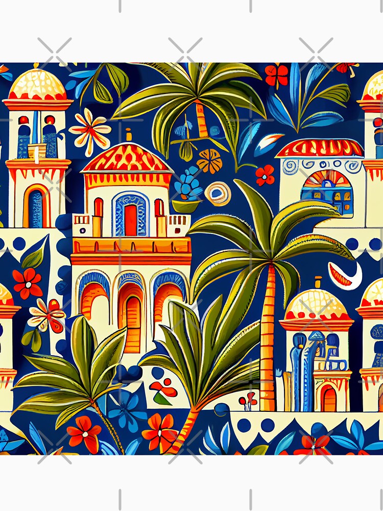 Imagen 6 de 6, Sudadera con capucha con la obra Cartoon New Mediterranean Pattern Digital Painting, diseñada y vendida por CodeAndColors.