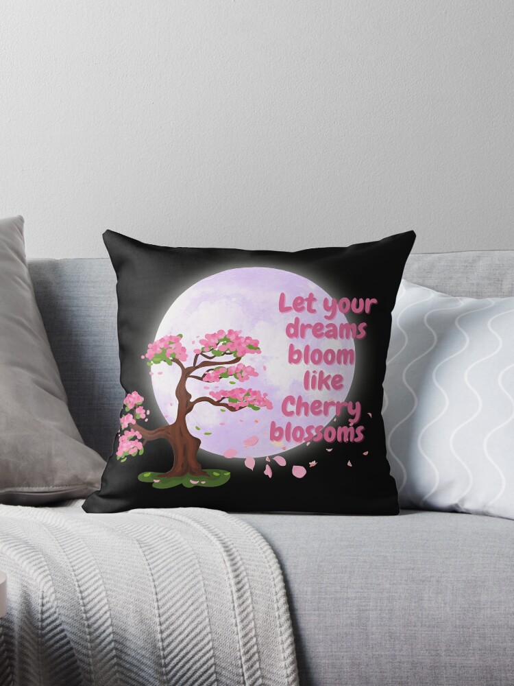 Cherry Blossom Pillow Sakura Kawaii Room Decor Pink Flower