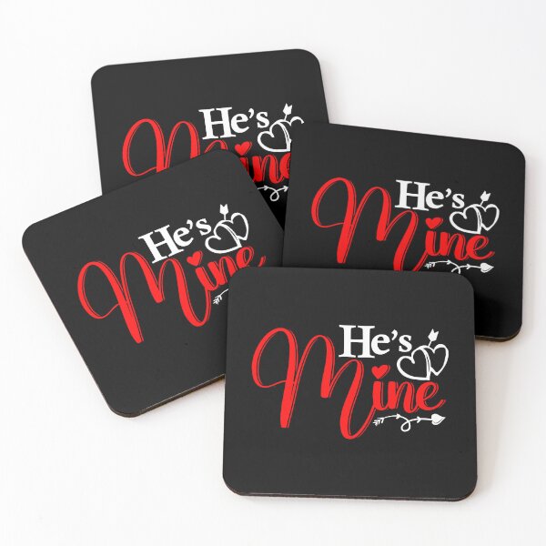 Item preview, He Is Mine Matching Couples Cupid Love Day Valentine Quote designed and sold by topdesignarts.