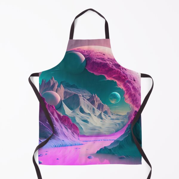 Artikelvorschau, Bright Pink and Blue Planet Trippy Landscape Digital Painting entworfen und verkauft von CodeAndColors.