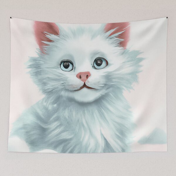 Item preview, Cat Kitten Cute Black and White Drawing designed and sold by phillipbooth.