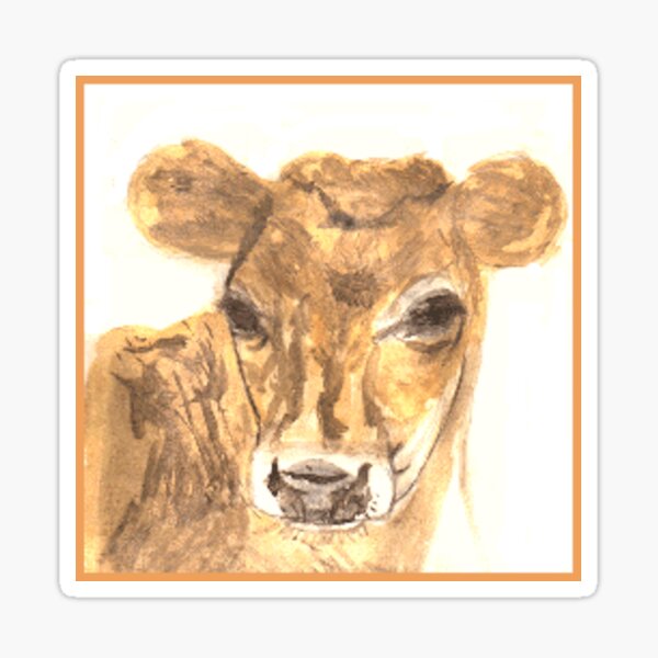 Daisy the Cow Watercolour Sticker
