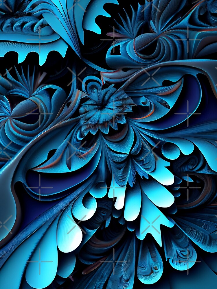 Thumbnail 3 von 3, Tuch, Blue Aggressive Abstract Australian Pattern Digital Painting designt und verkauft von CodeAndColors.