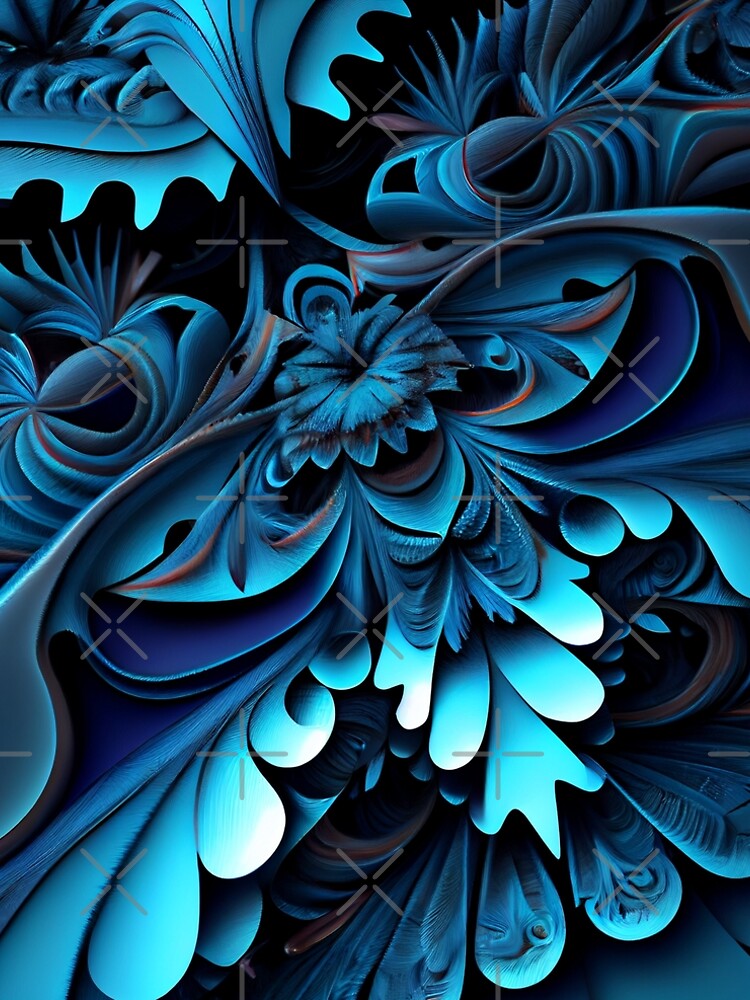 Aperçu 5 sur 5. Robe trapèze avec l'œuvre Blue Aggressive Abstract Australian Pattern Digital Painting créée et vendue par CodeAndColors.