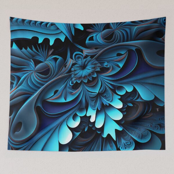 Item preview, Blue Aggressive Abstract Australian Pattern Digital Painting designed and sold by CodeAndColors.