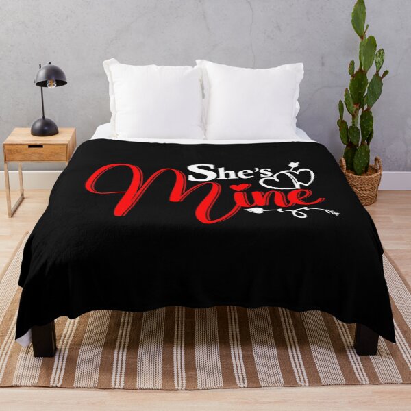 Item preview, She Is Mine Matching Couples Cupid Love Day Valentine Quote designed and sold by topdesignarts.
