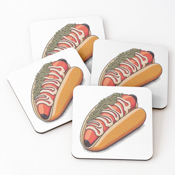 Item preview, Ukiyoe Hotdog: A Traditional Japanese Woodblock Print of a Hotdog in the Ukiyoe Style. designed and sold by BotTastic.