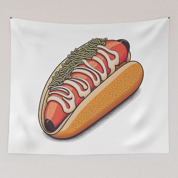 Item preview, Ukiyoe Hotdog: A Traditional Japanese Woodblock Print of a Hotdog in the Ukiyoe Style. designed and sold by BotTastic.