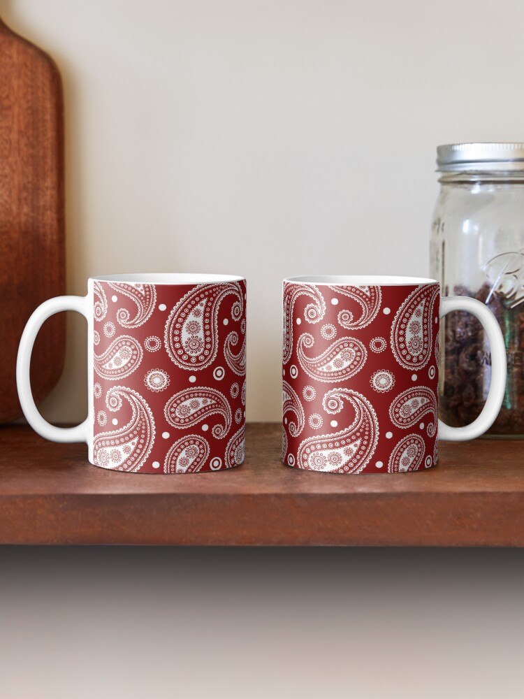 Red & White Funky 60s 70s Paisley  Coffee Mug for Sale by Inspired Images