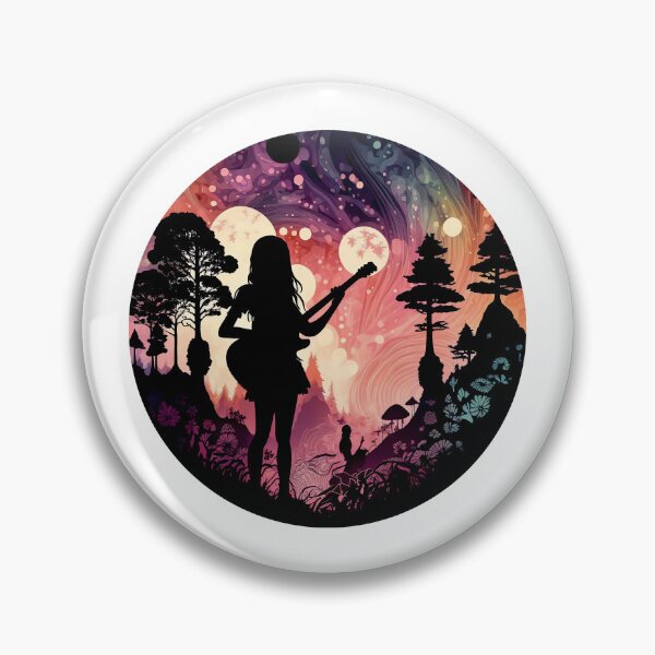 Item preview, Forest Guitar Girl, Hippy, Nature, Sunshine, Illustration designed and sold by Artefact3000.