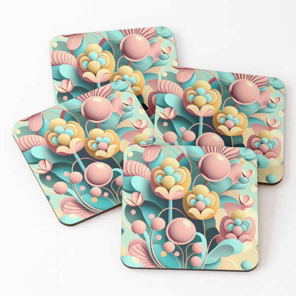 Item preview, Cartoon Surreal Pastel Floral Pattern Digital Painting designed and sold by CodeAndColors.