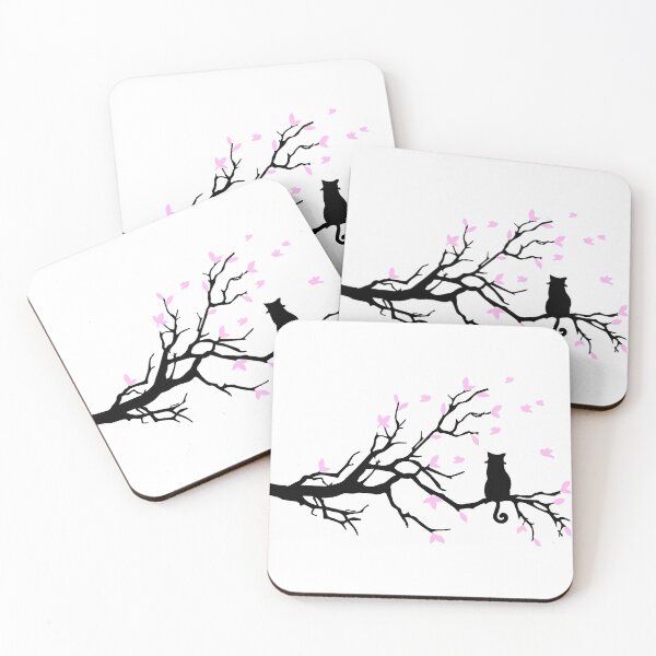 Item preview, Cat on a tree pink leaves designed and sold by AmonRa16.