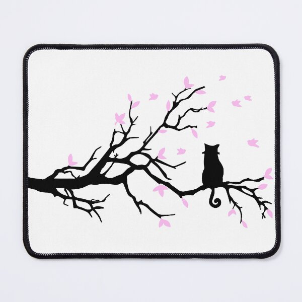 Item preview, Cat on a tree pink leaves designed and sold by AmonRa16.