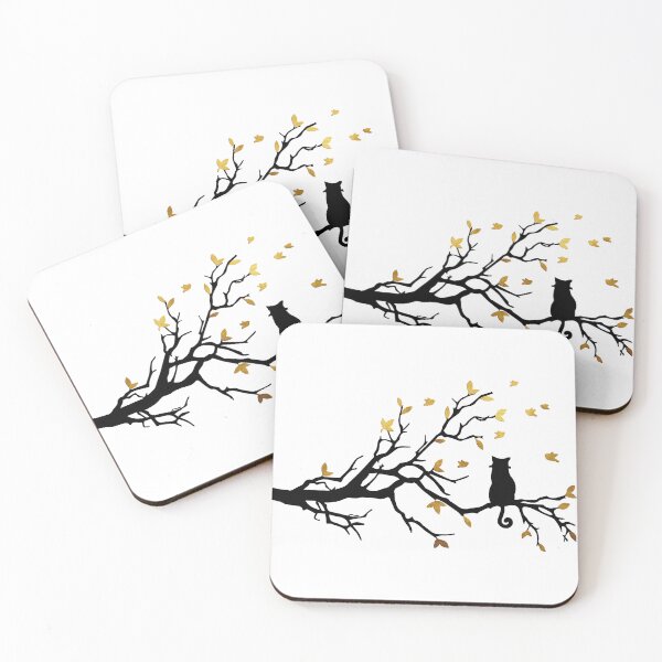 Item preview, Cat on a tree gold leaves designed and sold by AmonRa16.
