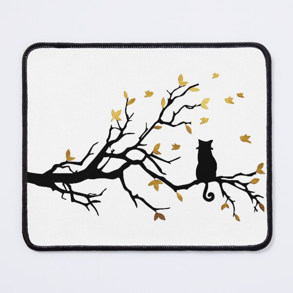 Item preview, Cat on a tree gold leaves designed and sold by AmonRa16.