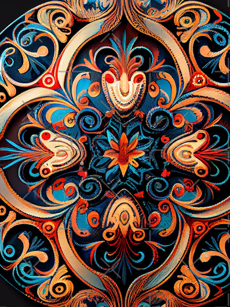 Aperçu 4 sur 4. Coque iPhone avec l'œuvre Luxury Circular Mystical Bold Western Pattern Digital Painting créée et vendue par CodeAndColors.