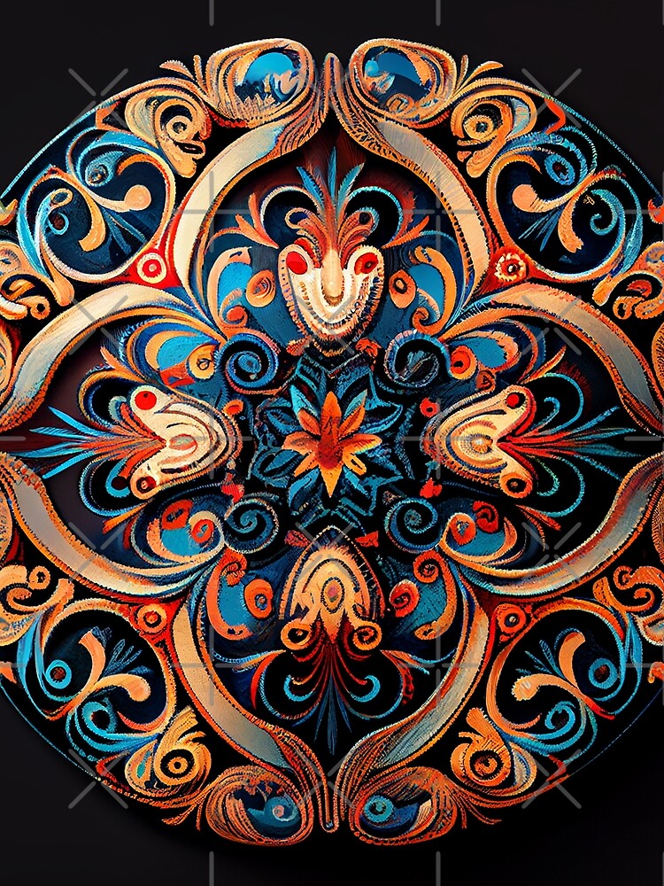 Thumbnail 3 von 3, Tuch, Luxury Circular Mystical Bold Western Pattern Digital Painting designt und verkauft von CodeAndColors.