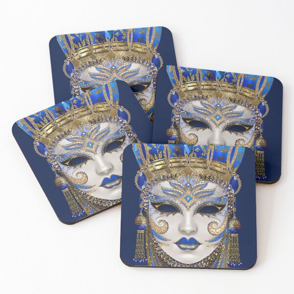 Item preview, Ultramarine blue Venetian mask designed and sold by Maxine Gadd.