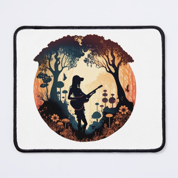 Item preview, Forest Guitar Girl, Hippy, Nature, Sunshine, Illustration designed and sold by Artefact3000.