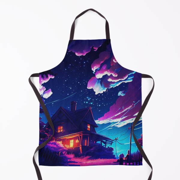 Item preview, Illuminated House under a Star-Studded Night Sky with Cloudy Atmosphere designed and sold by Trendy Valley .