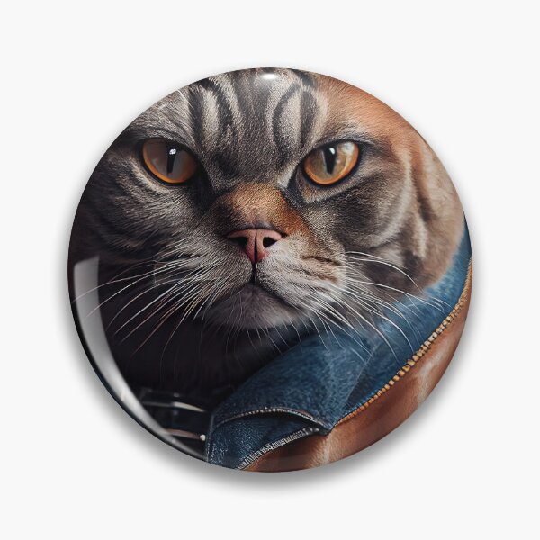 Item preview, British Shorthair cat wears a leather jacket Cat Breed Portrait designed and sold by Nalaxation.