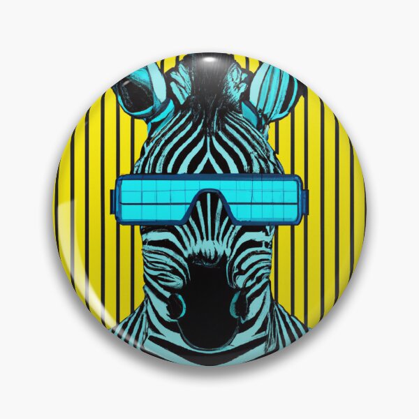 Aperçu de l'œuvre Le Cyber-Zebra 2 : l'équidé futuriste aux rayures augmentées créée et vendue par BaseYourIstinct.