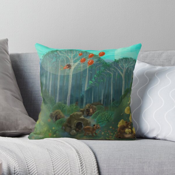 Balloon Lift Off 5, Wild Throw Pillow