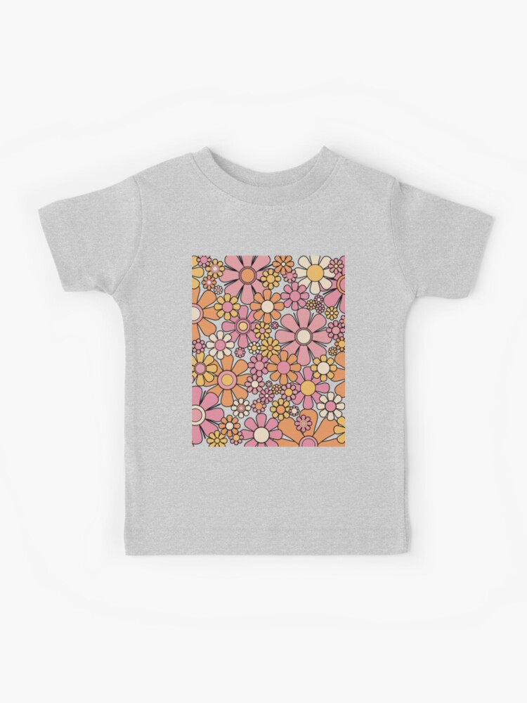 Tシャツ・カットソー [SLOWLOLLY] Flower Lettering T Shirt (2 COLOR) Colorful Retro Flowers | Shop Mountain Moverz T-Shirts