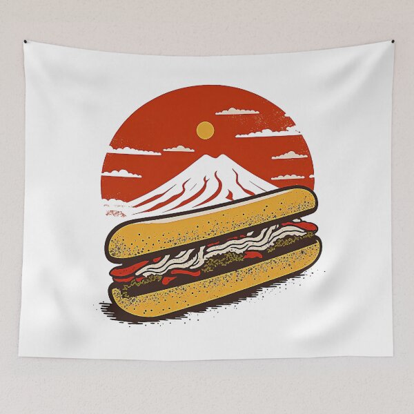 Item preview, Ukiyoe Hotdog: A Traditional Japanese Woodblock Print of a Hotdog in the Ukiyoe Style. designed and sold by BotTastic.
