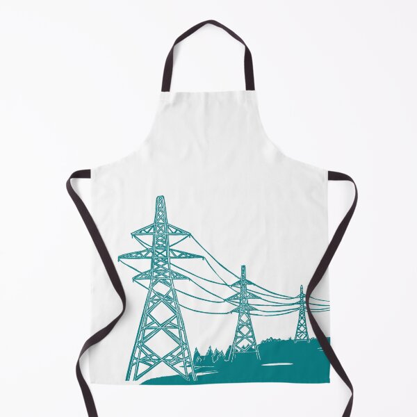 Item preview, Turquoise Electricity Pylons Linocut Print. designed and sold by Maddy Bennett.