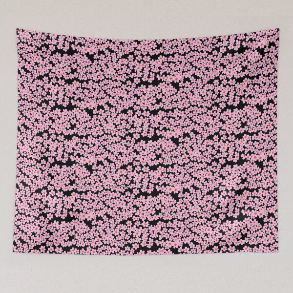Item preview, A.I. Adorned: A Cherry Blossom Pattern Painting black [AI generated, AI art ] designed and sold by 3ac-Arts.