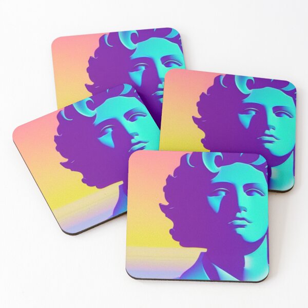 Item preview, Aesthetic retrowave portrait art designed and sold by LaakiiArt.
